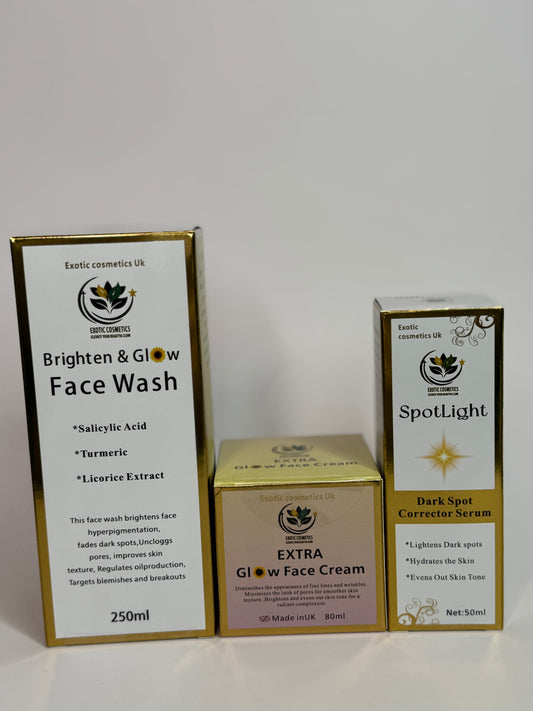 Caramel Acne Prone Face Care Bundle Face Wash Face serum face cream Face Brightening Products Acne treatment Face products Hyperpigmentation clearing products