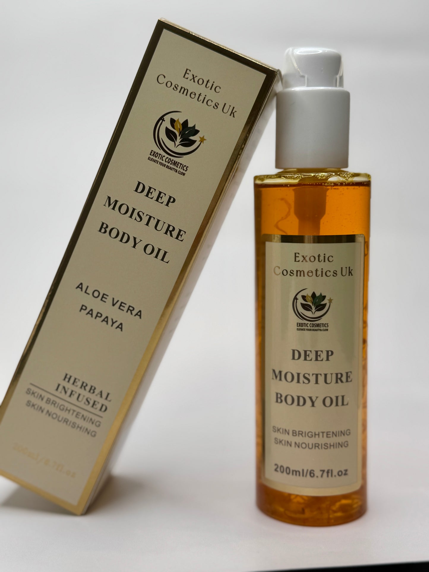 Deep Moisture Anti-Aging Body Oil 200ml-Newly Improved Herbal infused body oil aloe Vera oil carrot oil Rosehip oil Body oil for sensitive skin brightening body oil