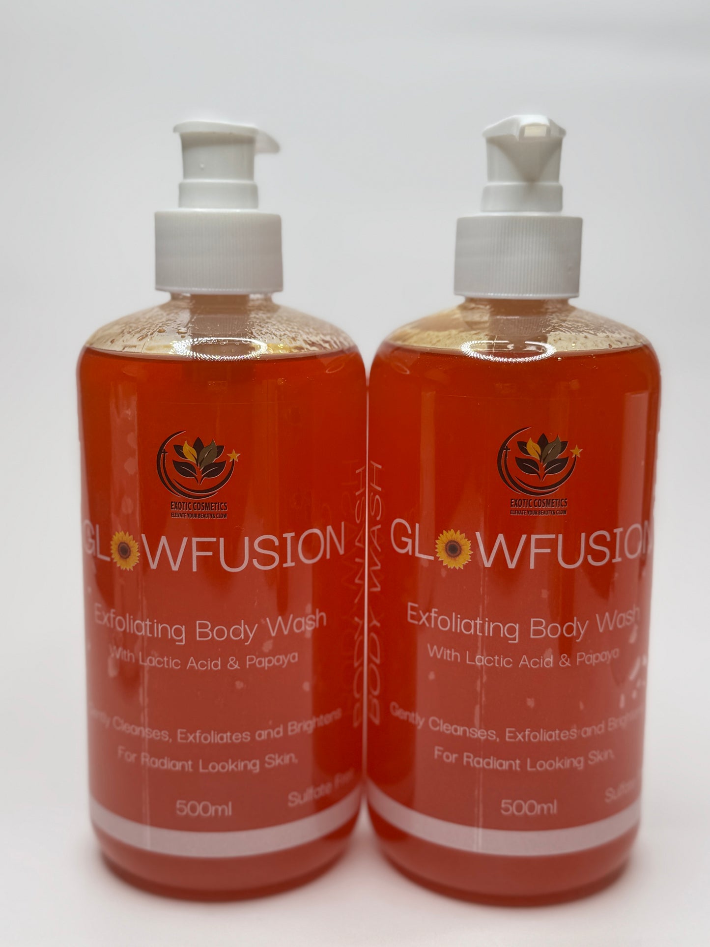 2 For Less Papaya Lactic Acid Exfoliating Body Wash 500ml each