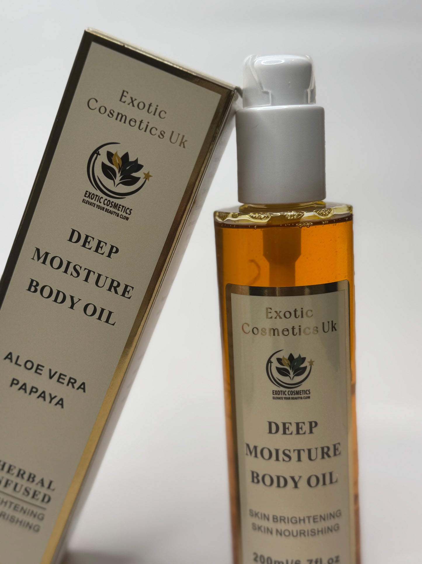 Deep Moisture Anti-Aging Body Oil 200ml-Newly Improved Herbal infused body oil aloe Vera oil carrot oil Rosehip oil Body oil for sensitive skin brightening body oil