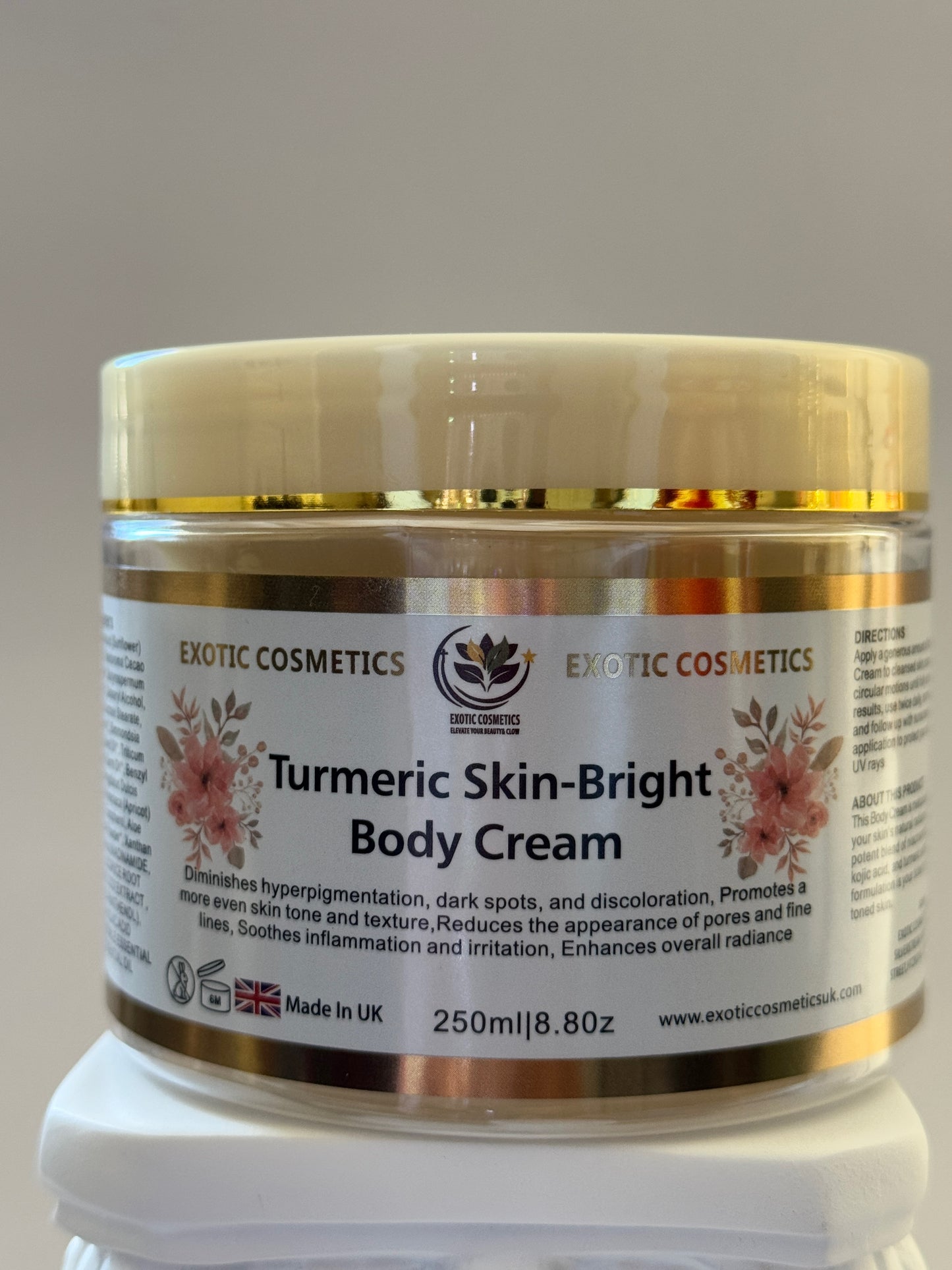Turmeric Skin-Bright Body Cream With Alpha Arbtin For Skin Brightening