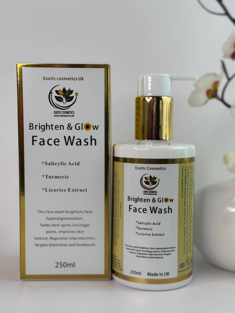 Brighten and Glow Face Wash with 2% Salicylic Acid Licorice  Turmeric Face Brightening Acne prone Dark Spots