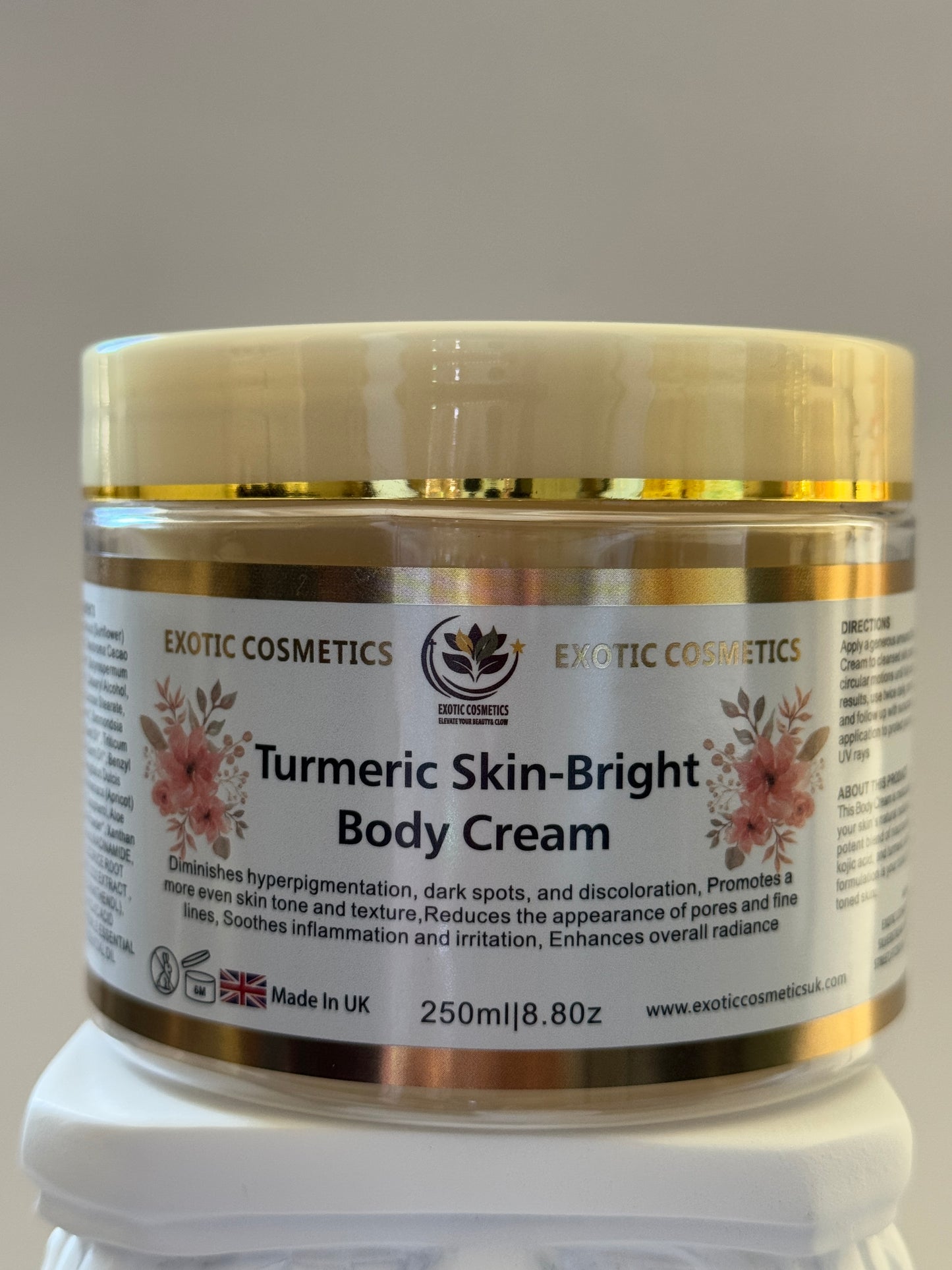 Turmeric Skin-Bright Body Cream With Alpha Arbtin For Skin Brightening