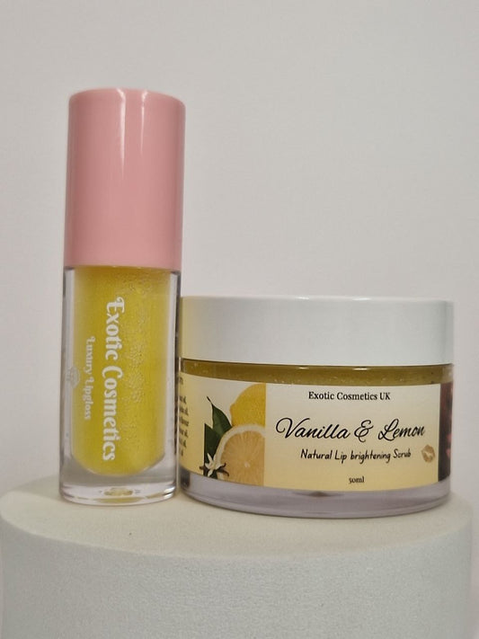 Glow Lip  Brightening Combo for dark lips  brightening -lip scrub and glow lipgloss for dark lips treatment