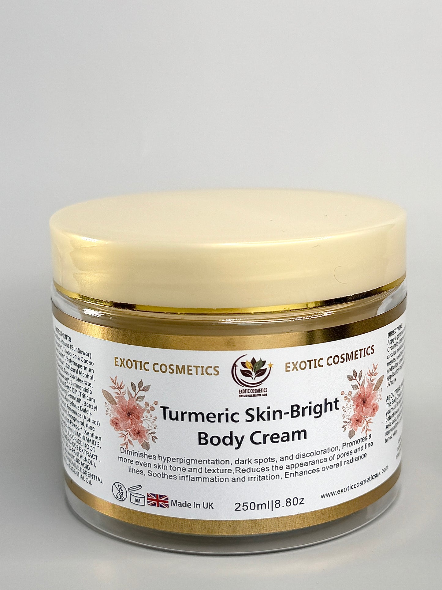 Turmeric Skin-Bright Body Cream With Alpha Arbtin For Skin Brightening