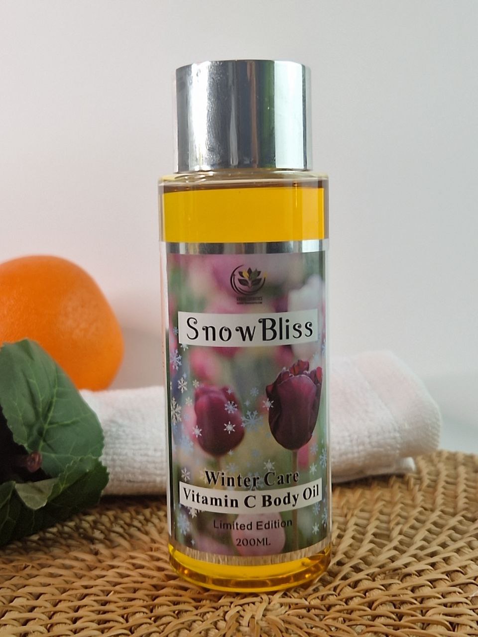 SnowBliss Vitamin C Body Oil with Carrot Oil for Hyperpigmentation Skin Brightening Winter care Organic Oils Skin Hydration