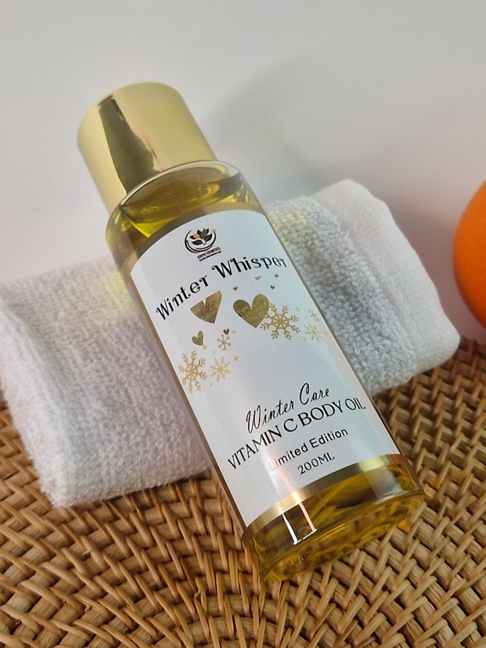 Winter Whisper Vitamin C Body Oil For with Turmeric Oil for Hyperpigmentation Skin Brightening Winter care Dark Spots Organic Body Oil