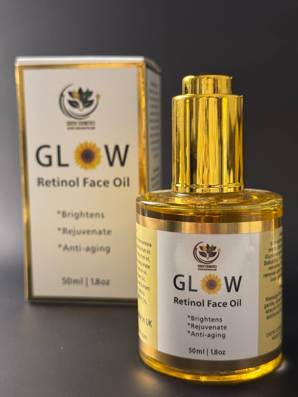Glow Retinol Face Oil With Bakuchoil- Retinol for Brighening and glow Face