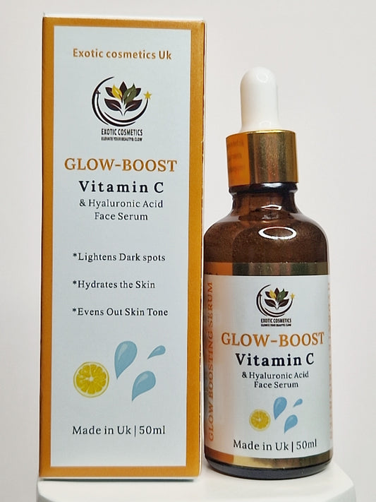Glow Boost Vitamin C & Hyaluronic Acid Serum | Brighten, Hydrate & Fade Dark Spots Skincare Skin Repair Comfort