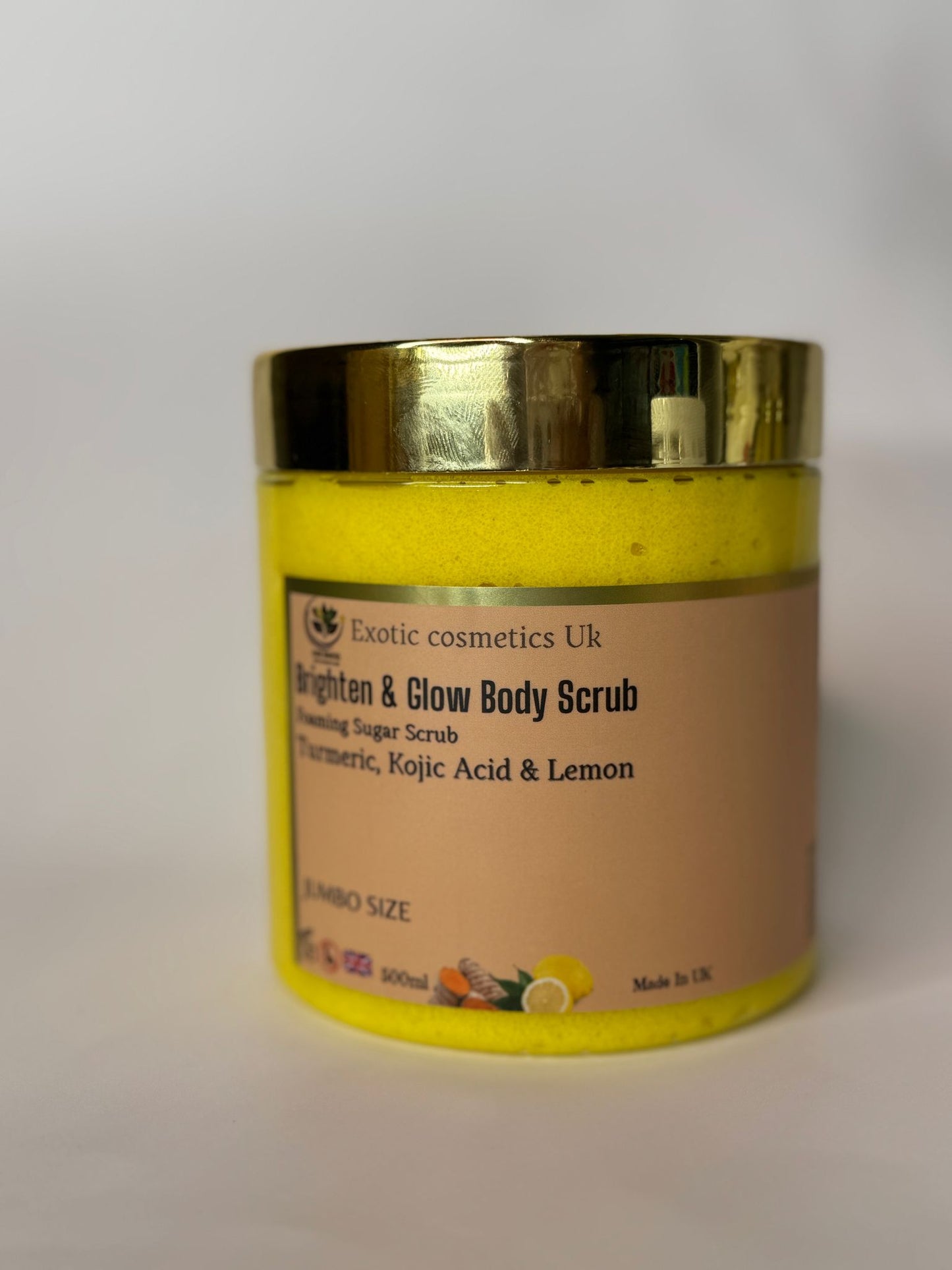 Turmeric kojic lemon body scrub for Hyperpigmentation dark spots clear skin radiant skin glowing skin-JUMBO SIZE