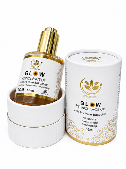Glow Retinol Face Oil With 1% Pure Bakuchoil- Retinol for Brighening and glow Face 30ml and 50ml