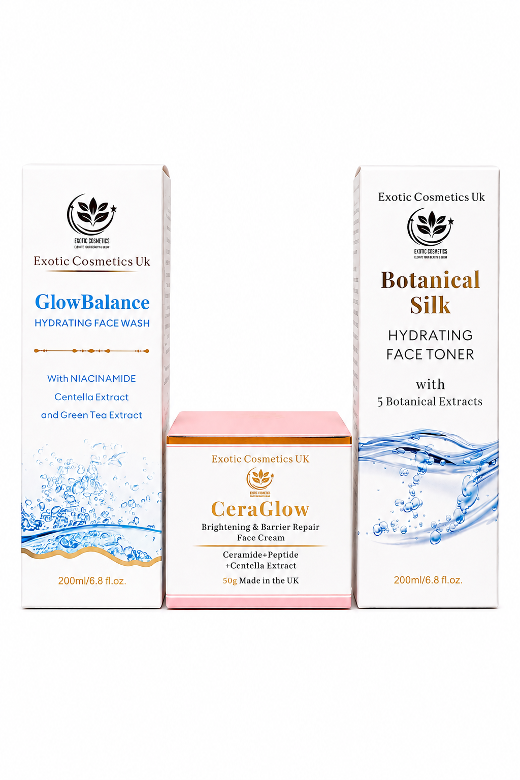 Barrier Repair and Sensitive Skin  Face Care Bundle 3in1 with Hydrating Face wash with Niacinamide , Hydrating face toner with Green Tea and Barrier Repair Face Cream with ceramides and peptides. Sensitive skin Broken skin barrier skin redness repair