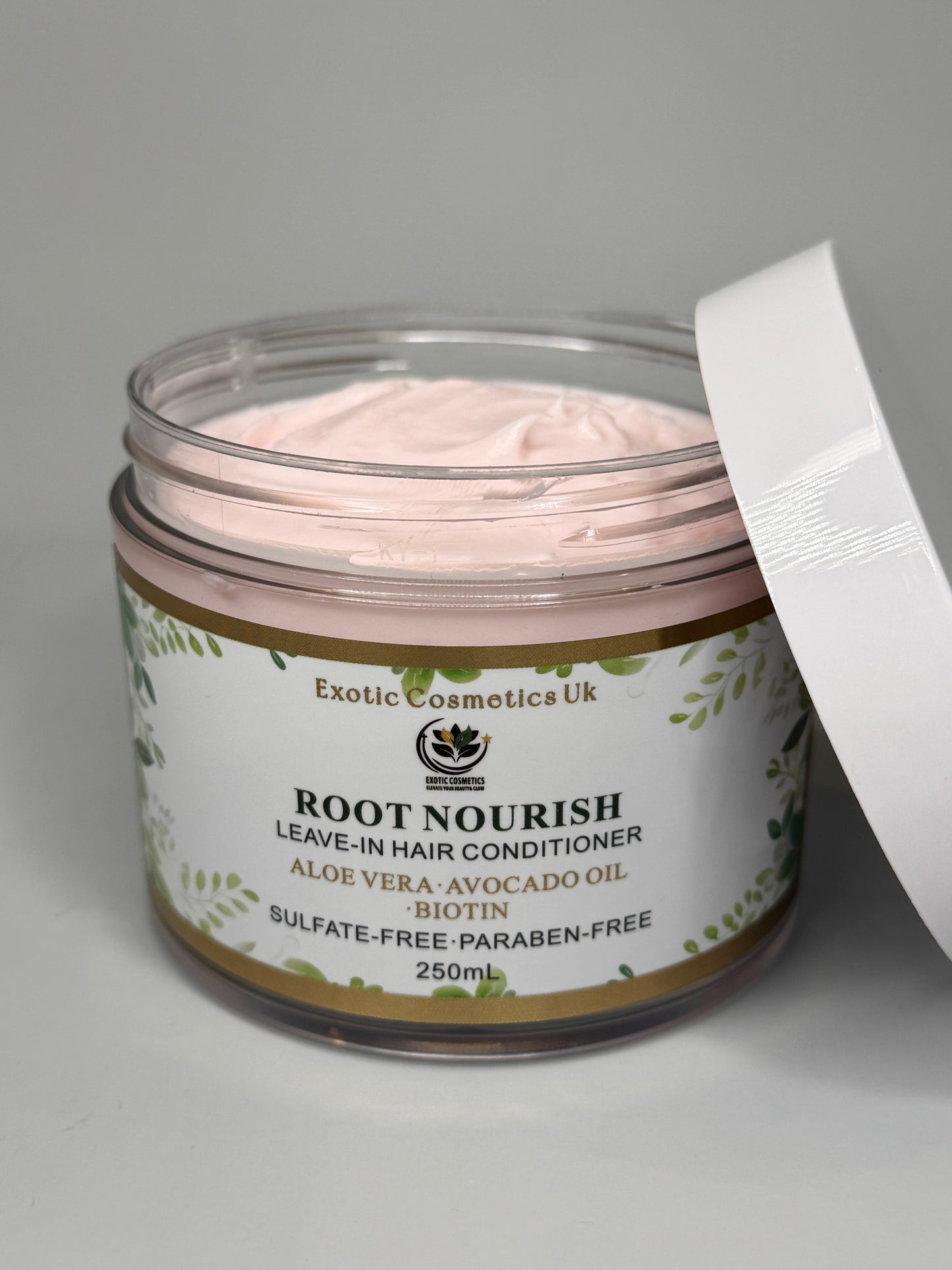 Exotic Cosmetics-Root Nourish-  HaircareLeave-in Hair Conditioner with Aloe Vera Avocado Oil & Biotin for Deep Conditioning Hair Growth Detangling Curl Defining 250ml