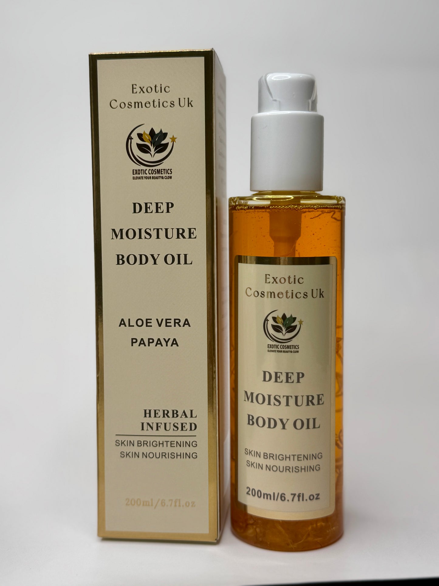 Deep Moisture Anti-Aging Body Oil 200ml-Newly Improved Herbal infused body oil aloe Vera oil carrot oil Rosehip oil Body oil for sensitive skin brightening body oil