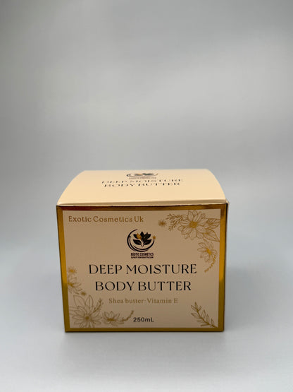 Exotic Cosmetics Deep Moisture Body Butter with shea butter calendula extract vitamin E oil jojoba oil  Moisturizer Organic Hydrating Skin Repair 250ml