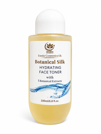 Exotic Cosmetics Botanical Silk Hydrating Face Toner with Centella Calendula Oats Licorice Green Tea Extract for dry skin Dewy skin Mature skin Plump skin 200ml