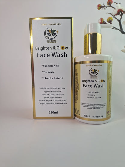 Brighten and Glow Face Wash with 2% Salicylic Acid Licorice  Turmeric Face Brightening Acne prone Dark Spots