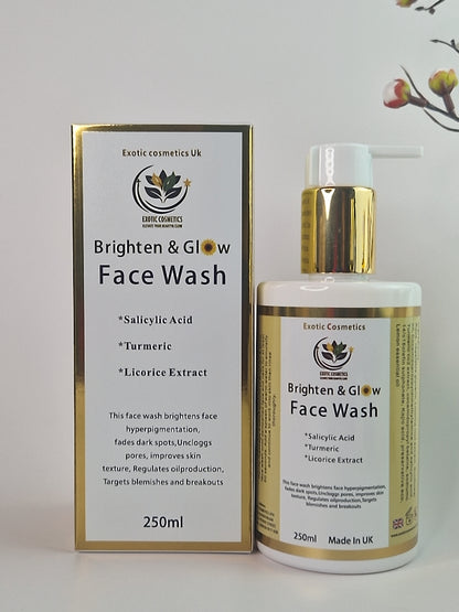 Brighten and Glow Face Wash with 2% Salicylic Acid Licorice  Turmeric Face Brightening Acne prone Dark Spots