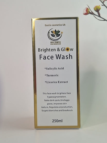 Brighten and Glow Face Wash with 2% Salicylic Acid Licorice  Turmeric Face Brightening Acne prone Dark Spots