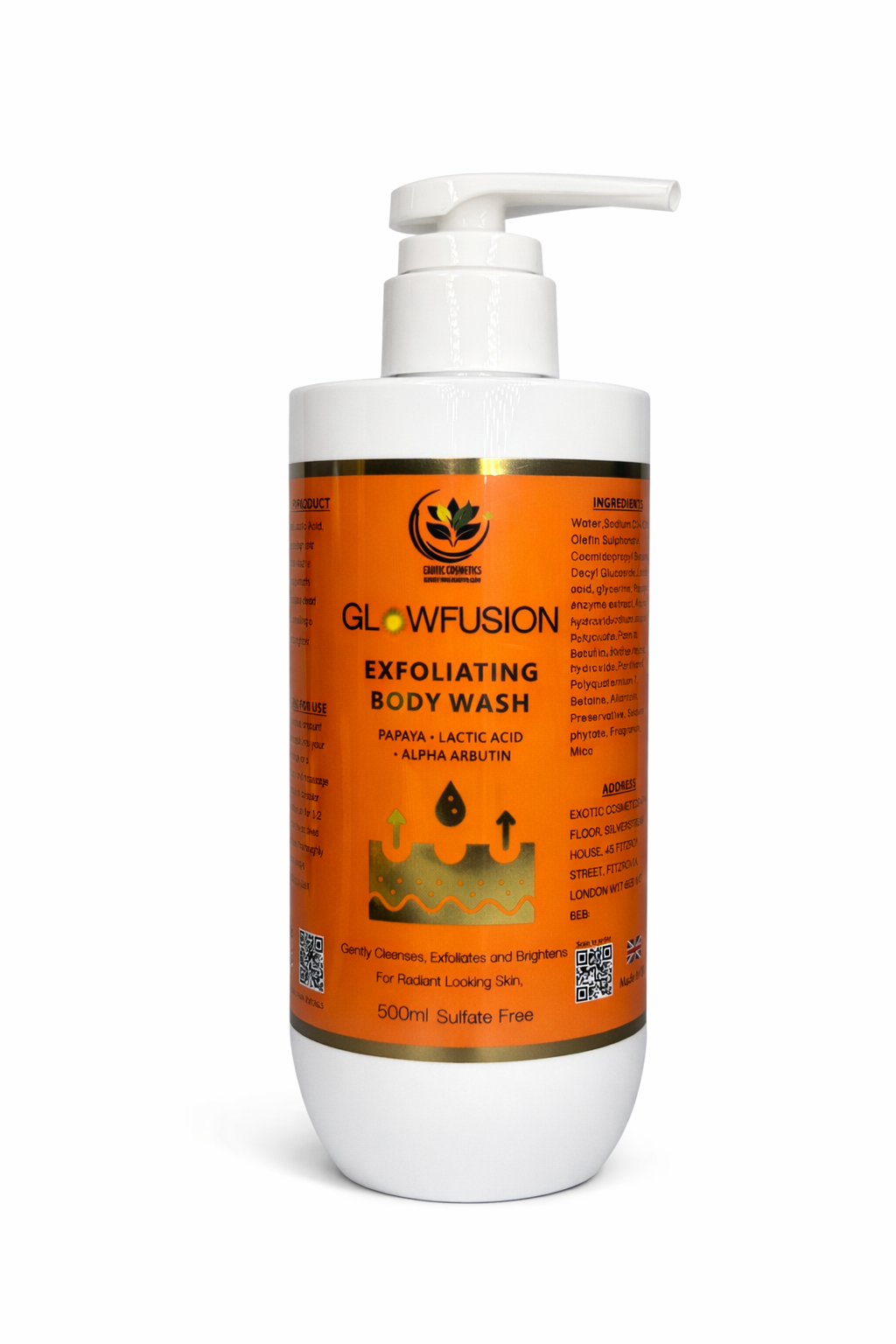 2 For Less Papaya Lactic Acid Exfoliating Body Wash and Vitamin C Niacinamide Turmeric Body Wash shower gel bundle