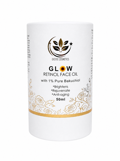 Glow Retinol Face Oil With 1% Pure Bakuchoil- Retinol for Brighening and glow Face 30ml and 50ml