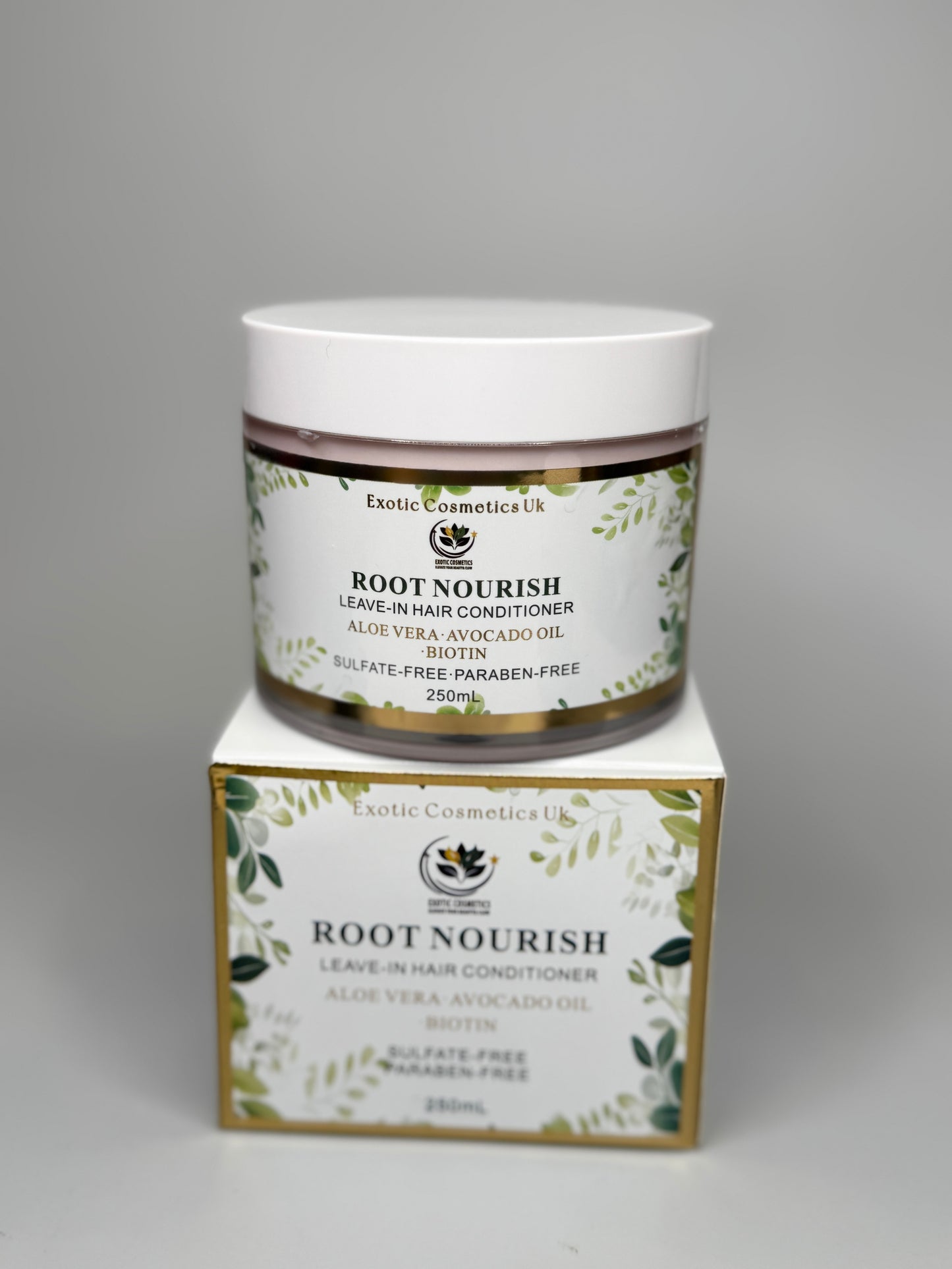 Exotic Cosmetics-Root Nourish-  HaircareLeave-in Hair Conditioner with Aloe Vera Avocado Oil & Biotin for Deep Conditioning Hair Growth Detangling Curl Defining 250ml