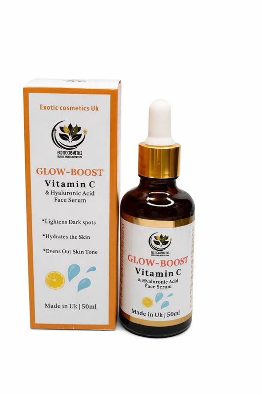 Glow Boost Vitamin C & Hyaluronic Acid Serum | Brighten, Hydrate & Fade Dark Spots Skincare Skin Repair Comfort