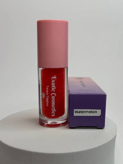 Watermelon Lip Scrub and Lipgloss bundle for smooth soft lips