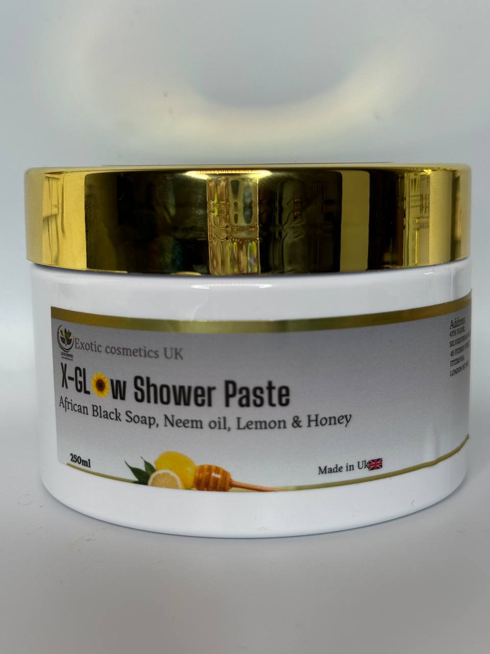 x-Glow Shower Pate with African Black Soap, Honey, Lemon and herbal extracts s/s