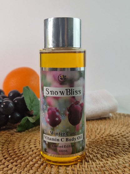 SnowBliss Vitamin C Body Oil with Carrot Oil for Hyperpigmentation Skin Brightening Winter care Organic Oils Skin Hydration