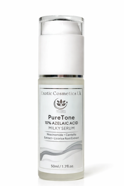 Exotic Cosmetics Azelaic Acid 10% Milky Face Serum for Hyperpigmentation Acne Dark Spots Brightening Glowing Skin Anti-Aging Blemish Control Sunburn Malasma 50ml Male and female