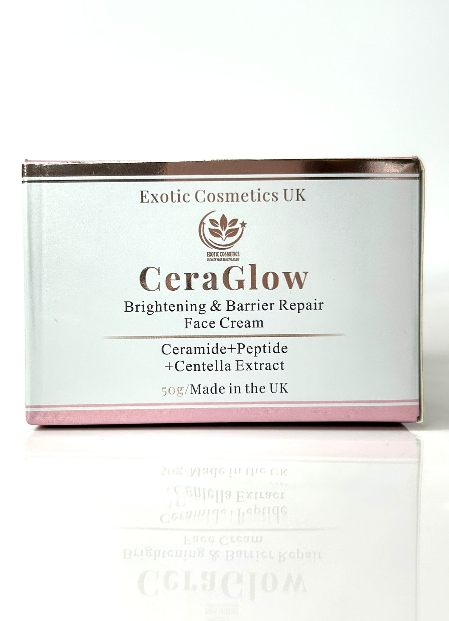 Exotic Cosmetics CeraGlow Brightening & Barrier Repair Face Cream with Ceramides Peptides Centella Extract for Sensitive Skin Hydrating Day Moisturizer - Makeup Moisture Moisturizing 50ml