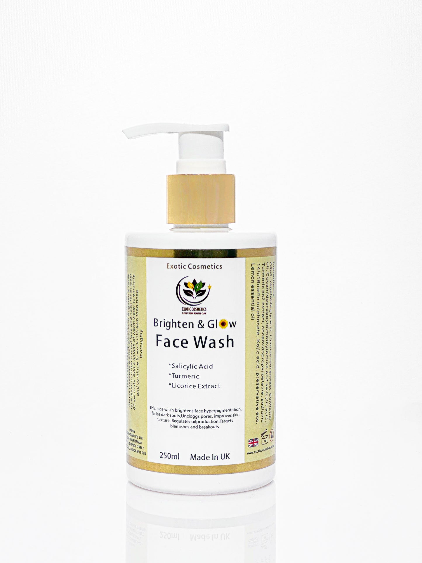 Brighten and Glow Face Wash with 2% Salicylic Acid Licorice  Turmeric Face Brightening Acne prone Dark Spots