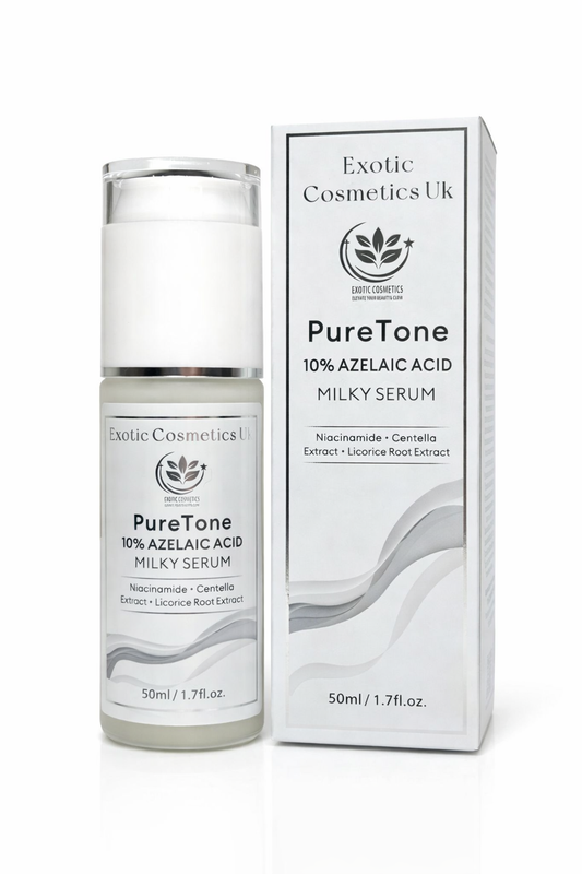 Exotic Cosmetics Azelaic Acid 10% Milky Face Serum for Hyperpigmentation Acne Dark Spots Brightening Glowing Skin Anti-Aging Blemish Control Sunburn Malasma 50ml Male and female