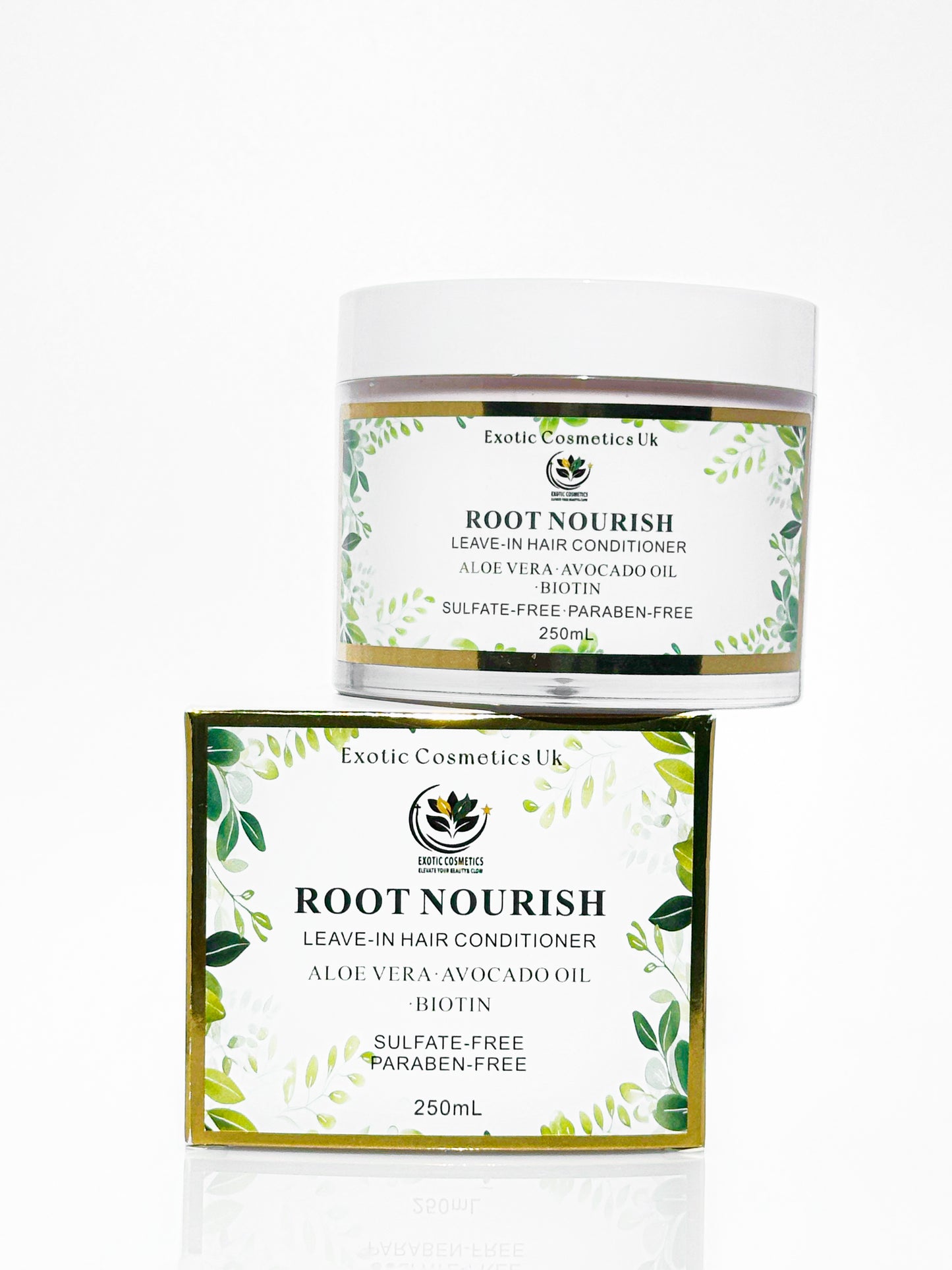 Exotic Cosmetics-Root Nourish-  HaircareLeave-in Hair Conditioner with Aloe Vera Avocado Oil & Biotin for Deep Conditioning Hair Growth Detangling Curl Defining 250ml