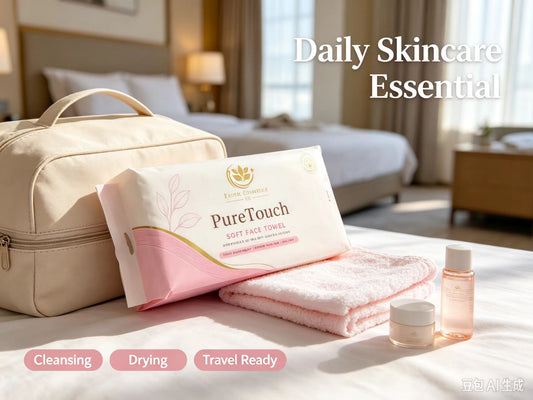 Exotic Cosmetics UK PureTouch Soft Face Towel Disposable Ultra Soft Gentle on Skin Thick Absorbent Strong When Wet Low Lint Disposable Face Towels 60 towels per pack 20cm*20cm