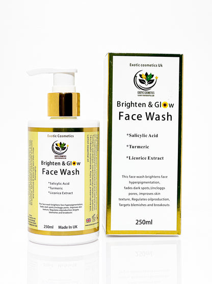 Brighten and Glow Face Wash with 2% Salicylic Acid Licorice  Turmeric Face Brightening Acne prone Dark Spots