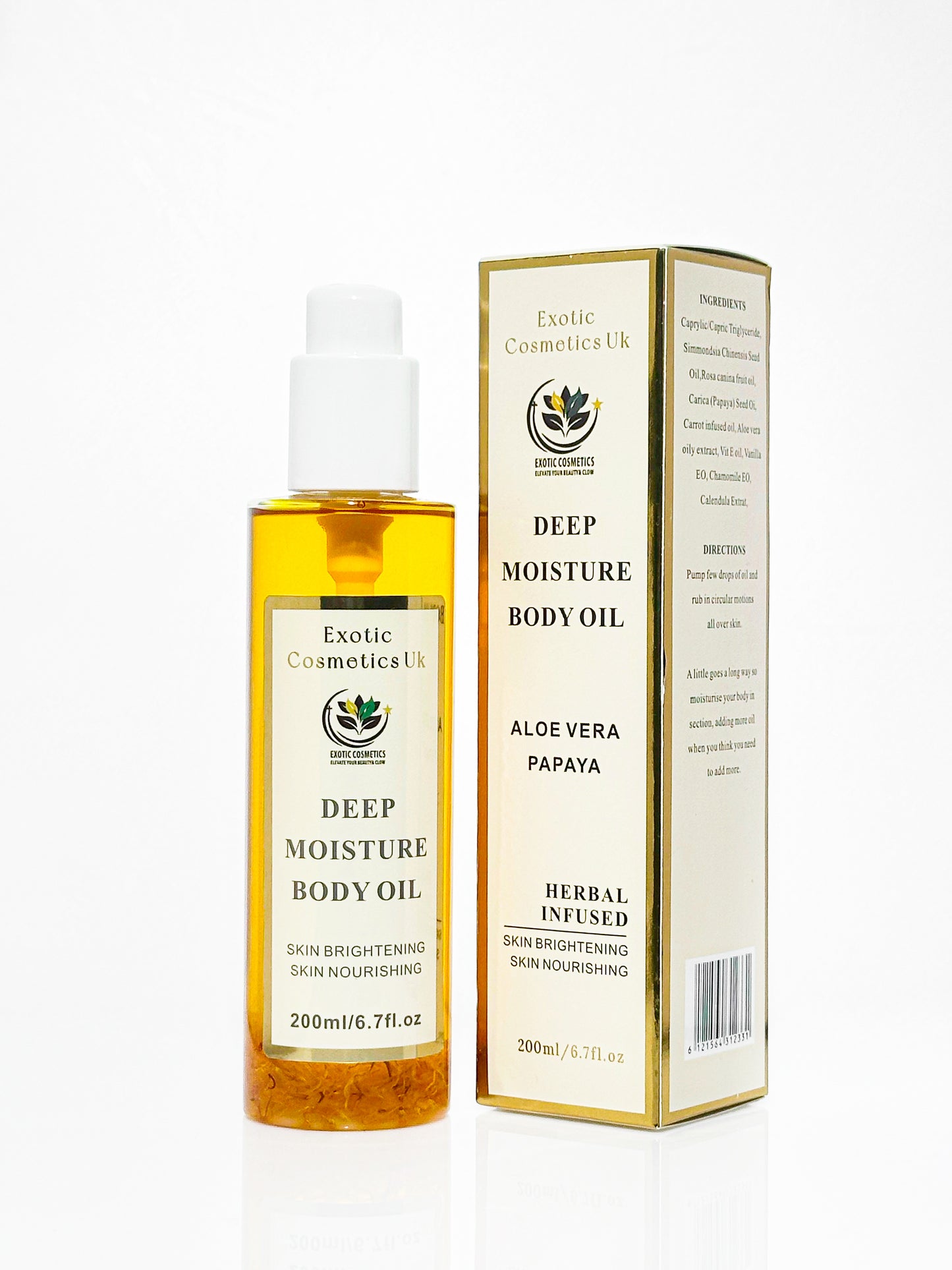 Deep Moisture Anti-Aging Body Oil 200ml-Newly Improved Herbal infused body oil aloe Vera oil carrot oil Rosehip oil Body oil for sensitive skin brightening body oil