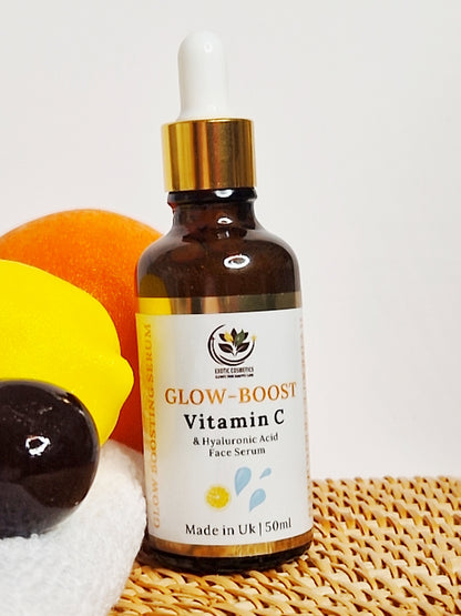 Glow Boost Vitamin C & Hyaluronic Acid Serum | Brighten, Hydrate & Fade Dark Spots Skincare Skin Repair Comfort