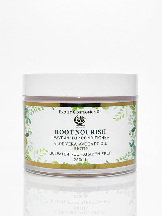 Exotic Cosmetics-Root Nourish-  HaircareLeave-in Hair Conditioner with Aloe Vera Avocado Oil & Biotin for Deep Conditioning Hair Growth Detangling Curl Defining 250ml