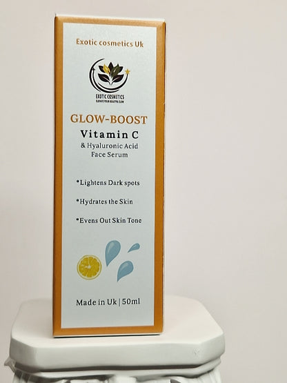 Glow Boost Vitamin C & Hyaluronic Acid Serum | Brighten, Hydrate & Fade Dark Spots Skincare Skin Repair Comfort